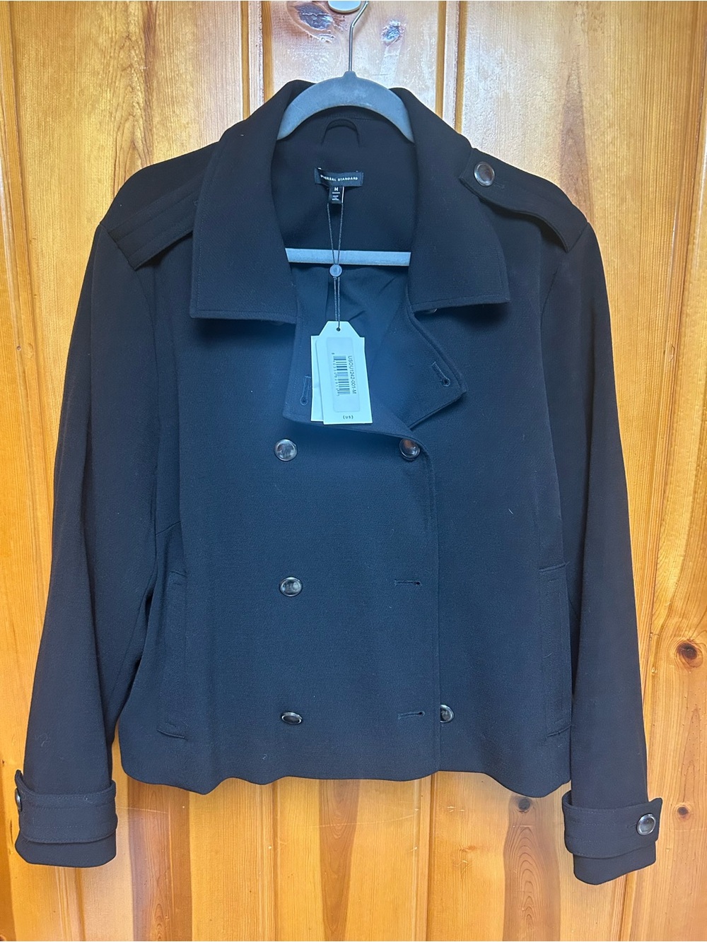 Universal Standard Black Double-Breasted Pea Coat